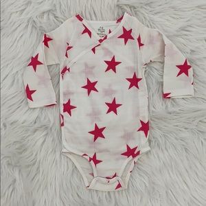 Aden+anais dark pink stars print bodysuit